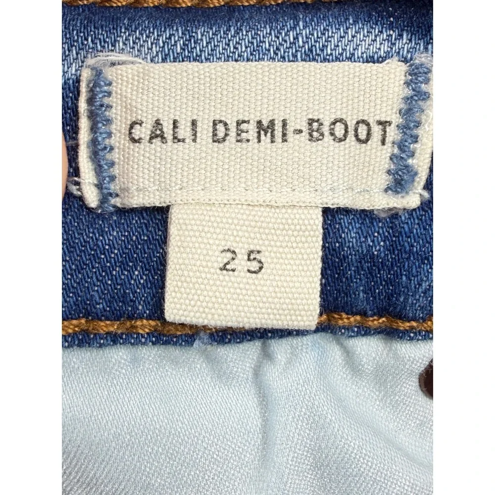 Madewell Cali Demi-Boot Bronson Wash Distressed Button Fly Jeans 25